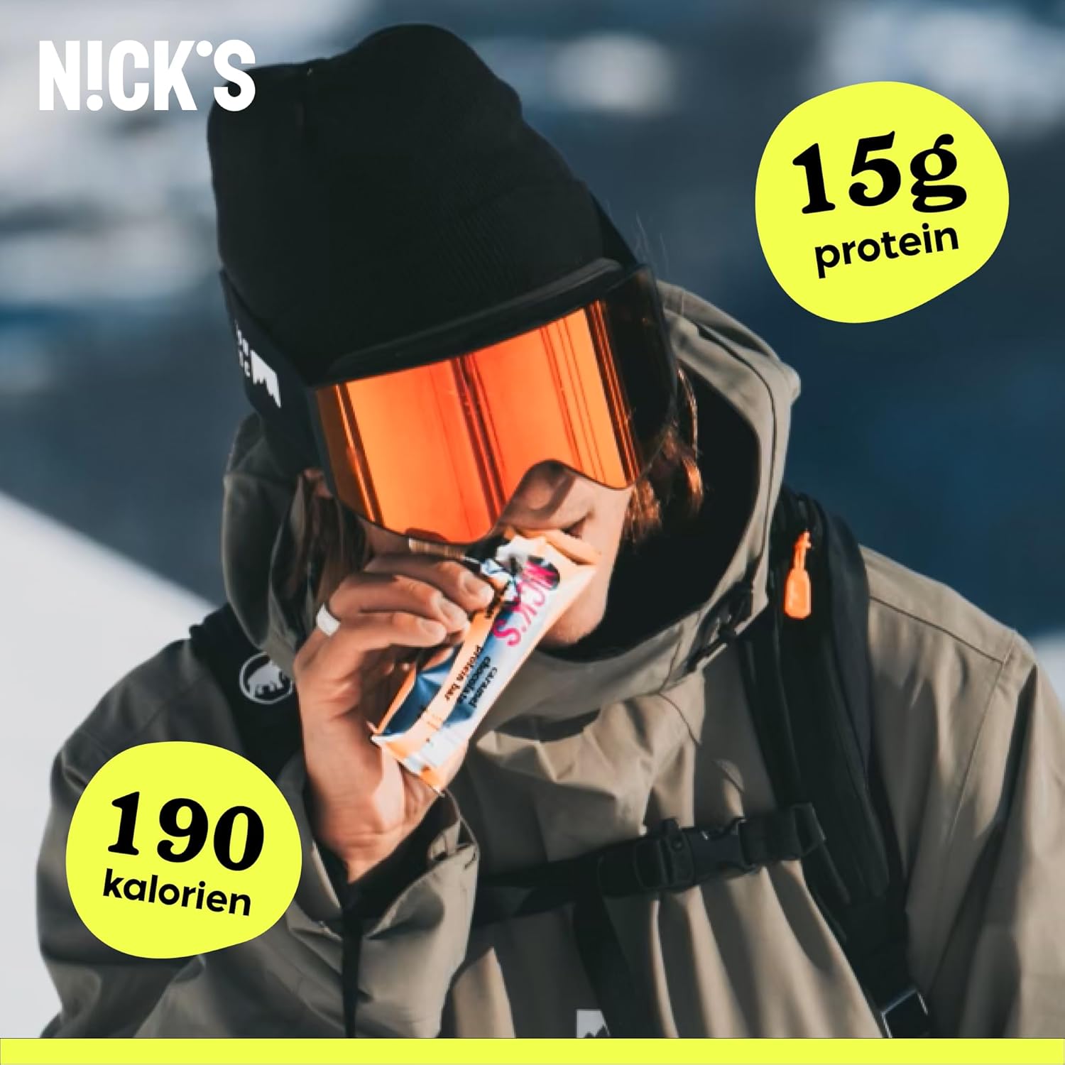 Thumbnail 2 de NICKS Protein Riegel Karamell Schokolade 12×50g 🍫