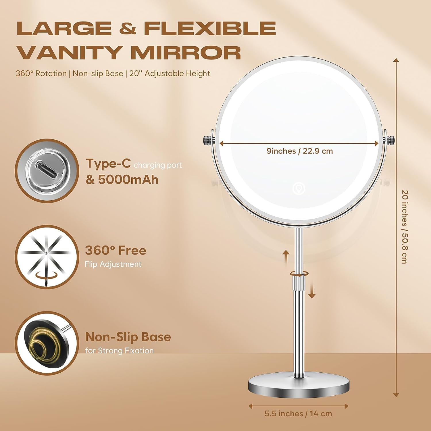 Thumbnail 5 de Makeup Mirror with Lights 5000 mAh