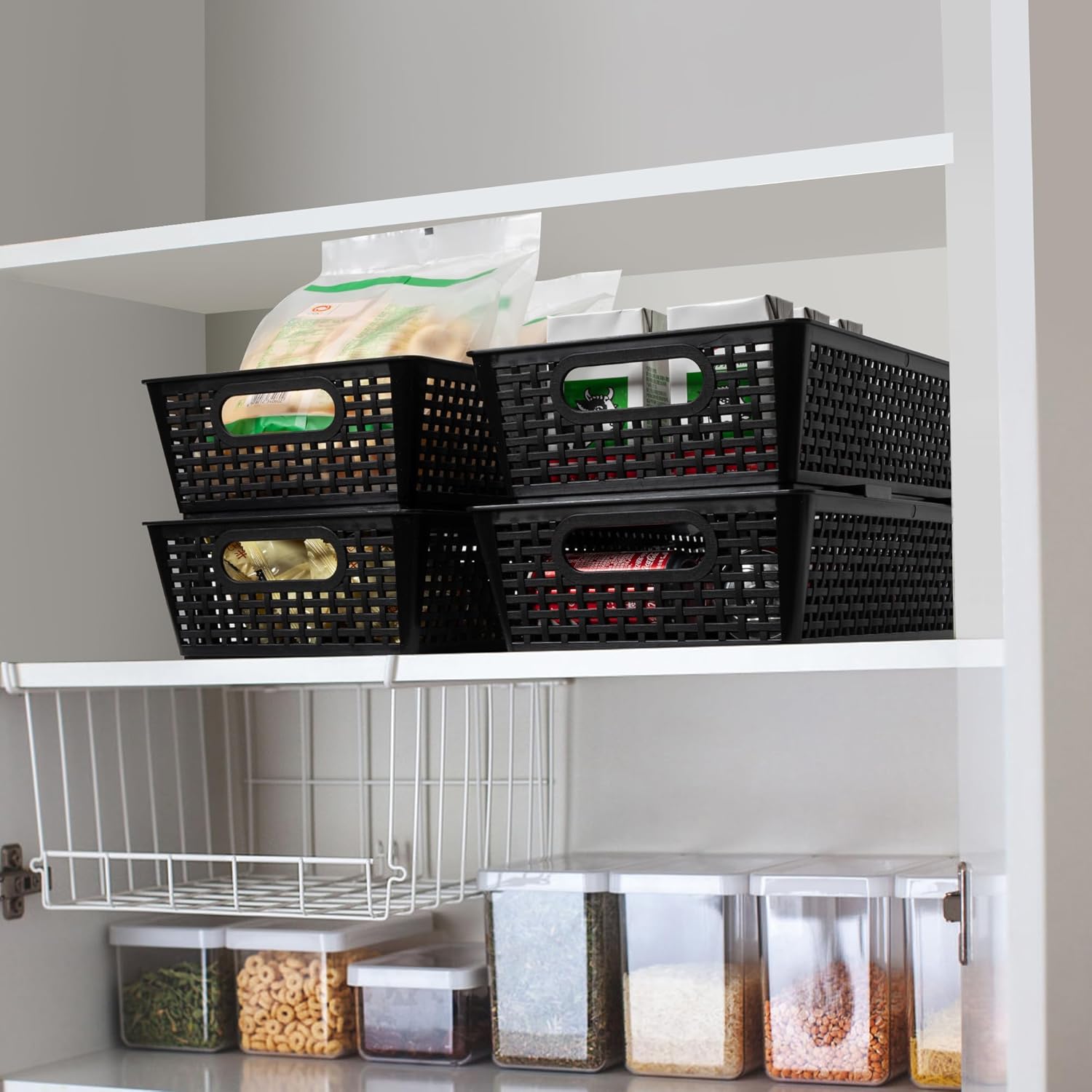 Detalle 2 de Tiawudi Stackable Woven Plastic Baskets 14.7in