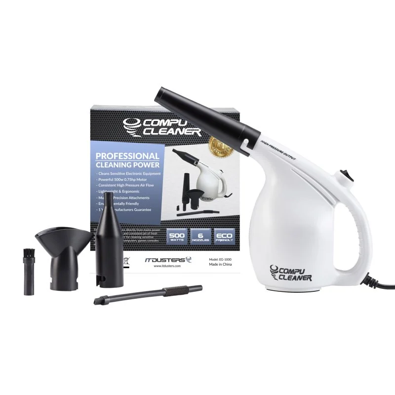 Detalle de Compu Cleaner IT Dusters 500W 240V con 6 cepillos: limpieza profesional sin contacto