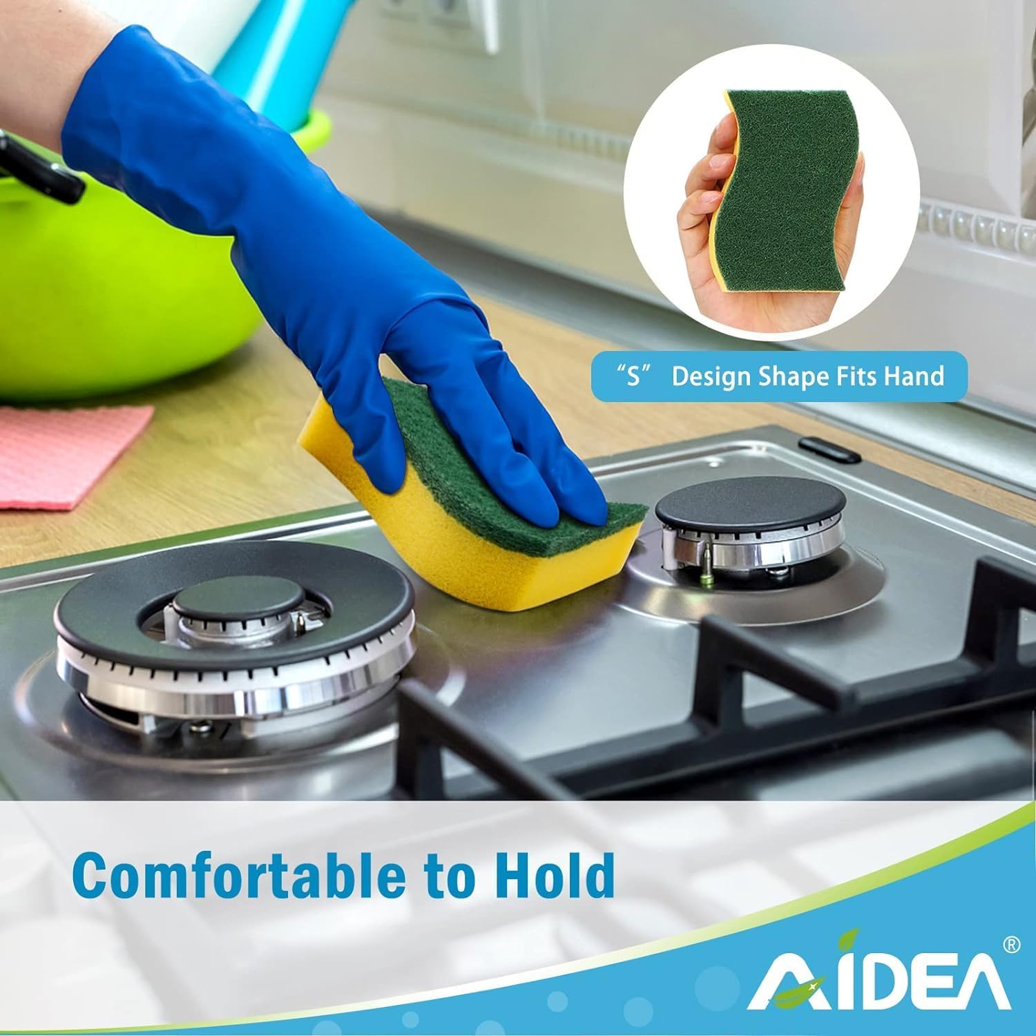 Thumbnail 3 de AIDEA Sponges Kitchen: 50-Pack Heavy Duty Dish Sponge with Dual-Sided Scrubbers