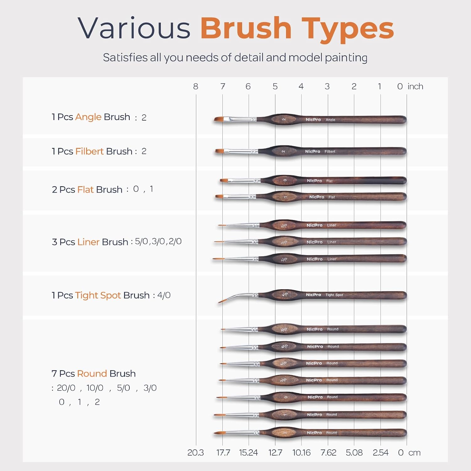 Thumbnail 5 de Nicpro Miniature Paint Brush Set, 15-Piece