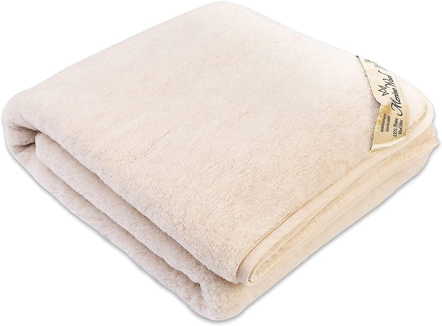 Thumbnail 5 de Merino Wool Schurwolldecke als Gewichtsdecke (100% Merino), Beige – ca. 250 x 200 cm
