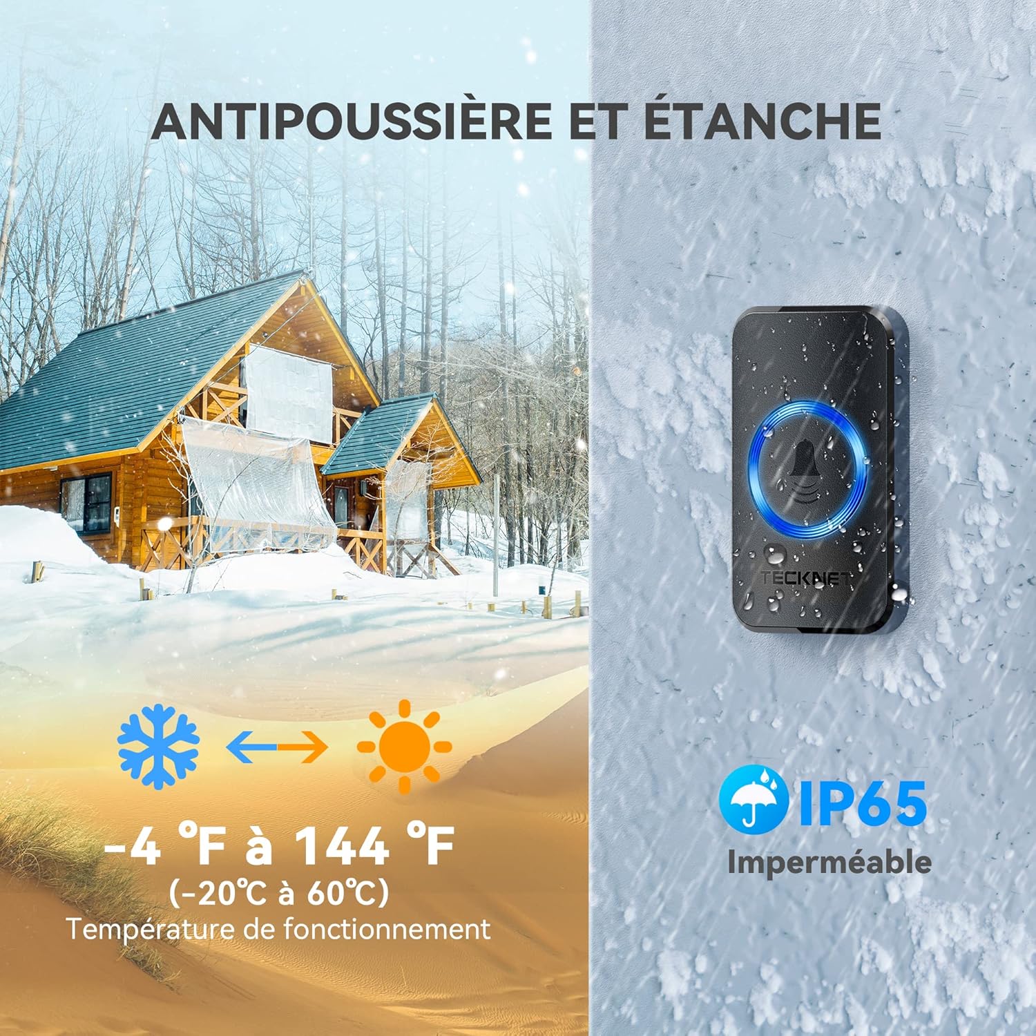 Thumbnail 3 de TECKNET Sonnette sans fil 400 m