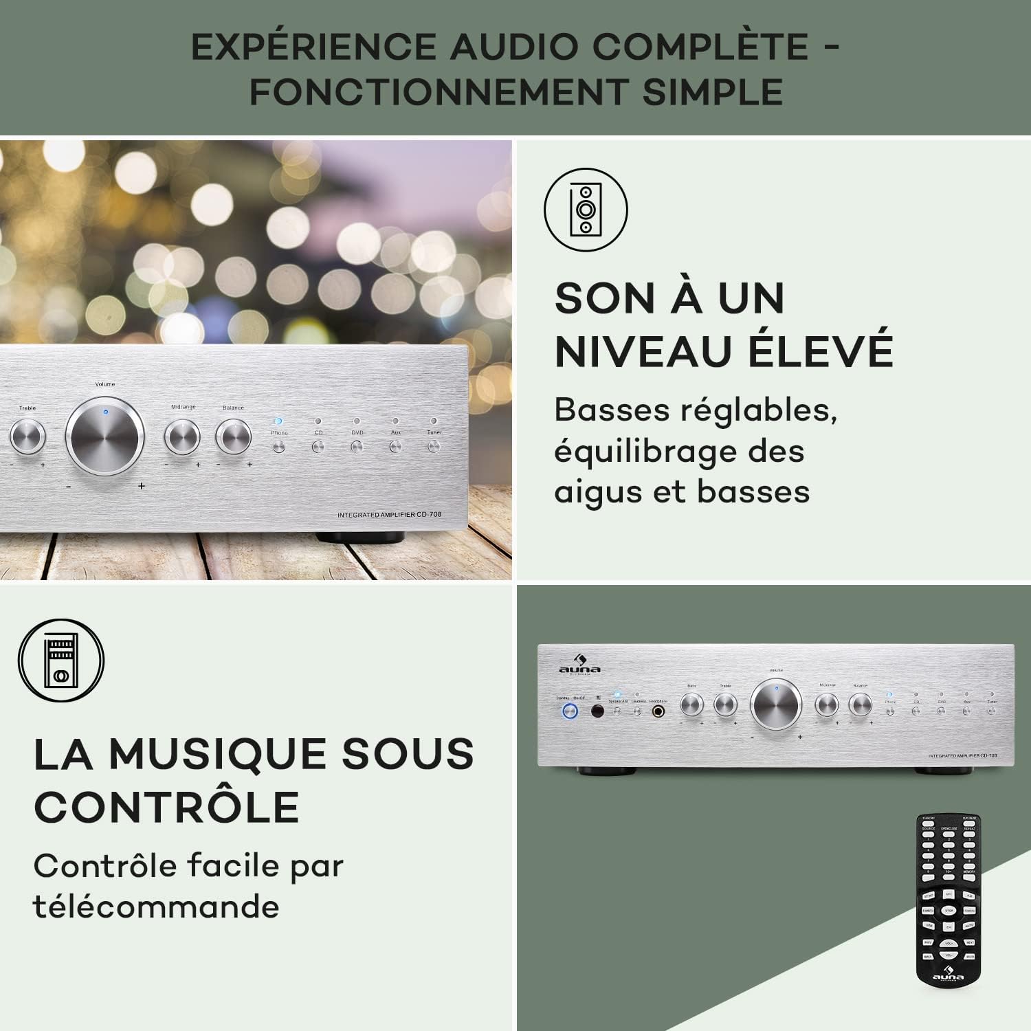 Thumbnail 2 de Auna Amplificateur Hifi 4 x 40W RMS 🔊