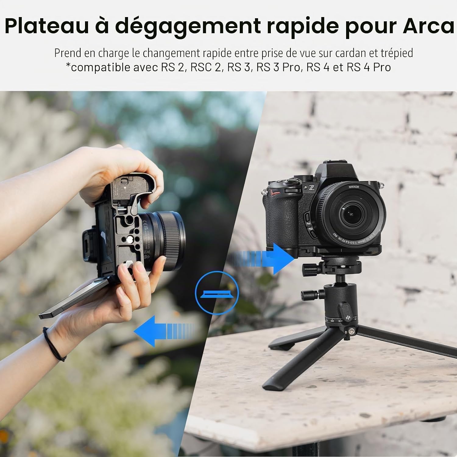 Detalle de SmallRig plaque de base Z50 II pour Nikon Z50 II avec dégagement rapide Arca et interfaces 1/4”-20, QD