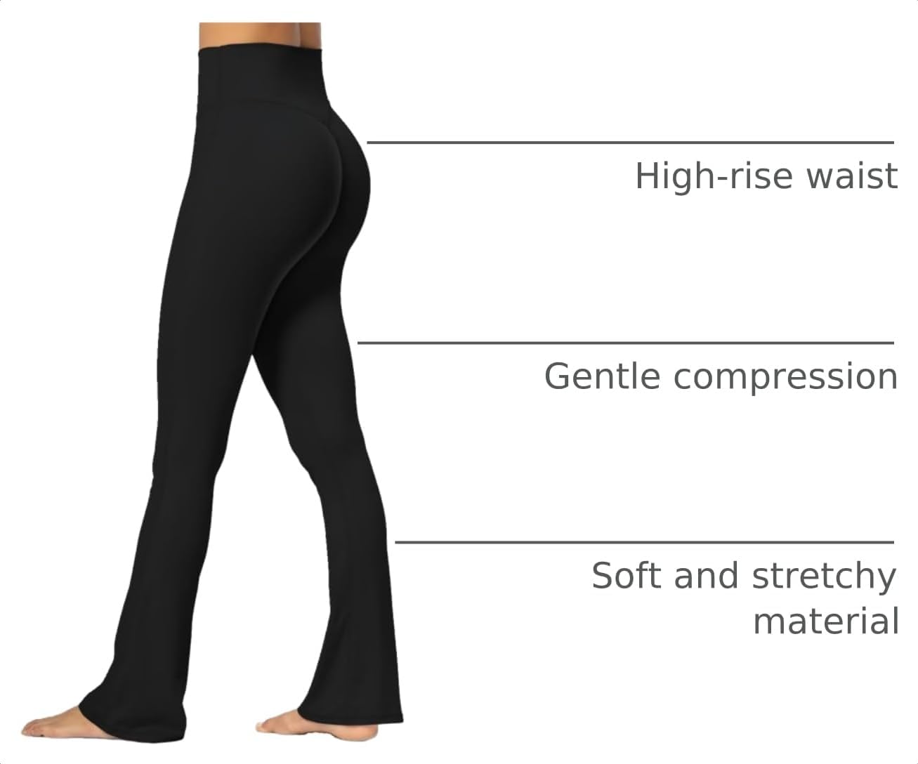 Detalle 2 de Sunzel No Front Seam Mini Flare Leggings Tummy Control
