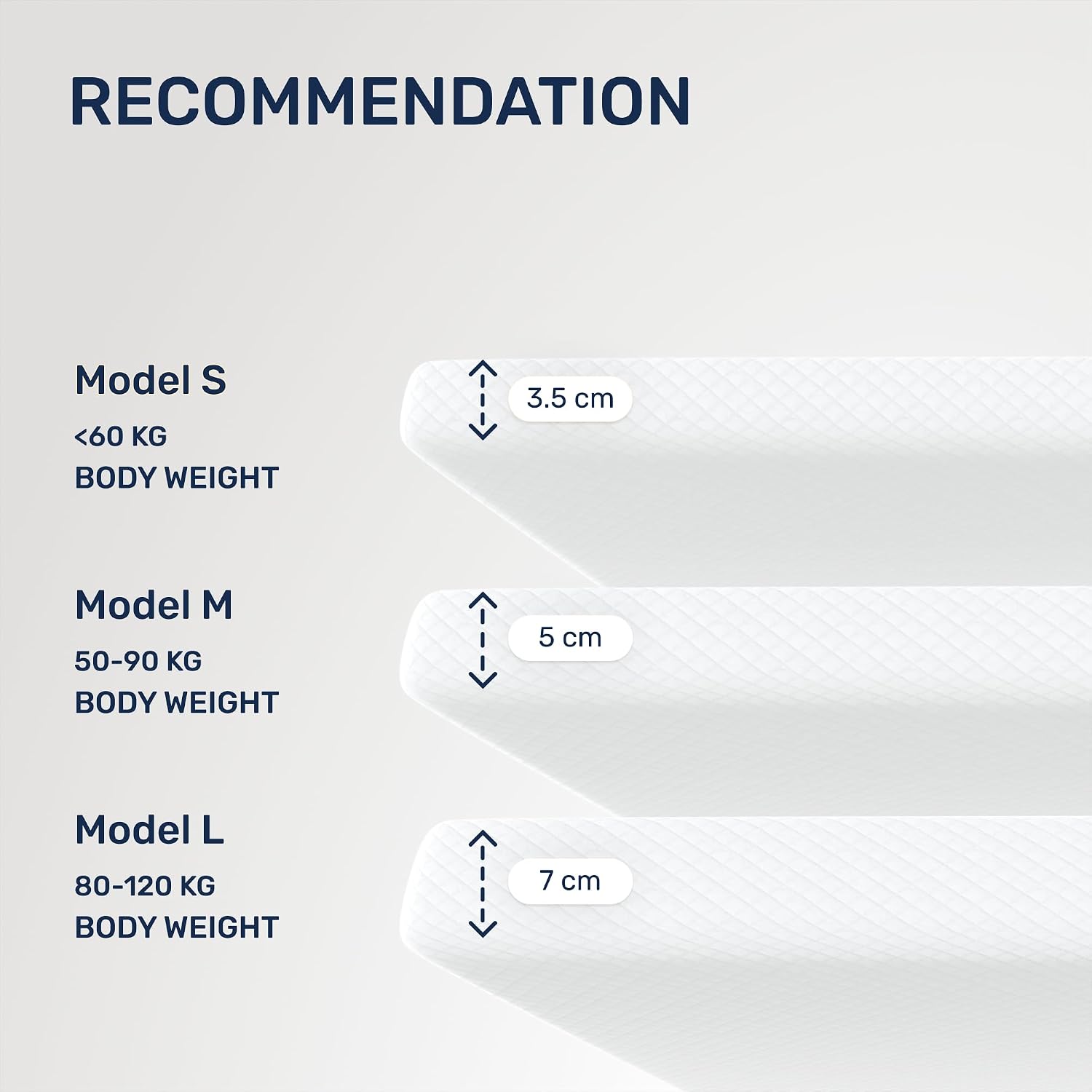 Detalle de Dailydream D006Lavendel_BE Model S Memory Foam Mattress Topper, 90 x 200 cm