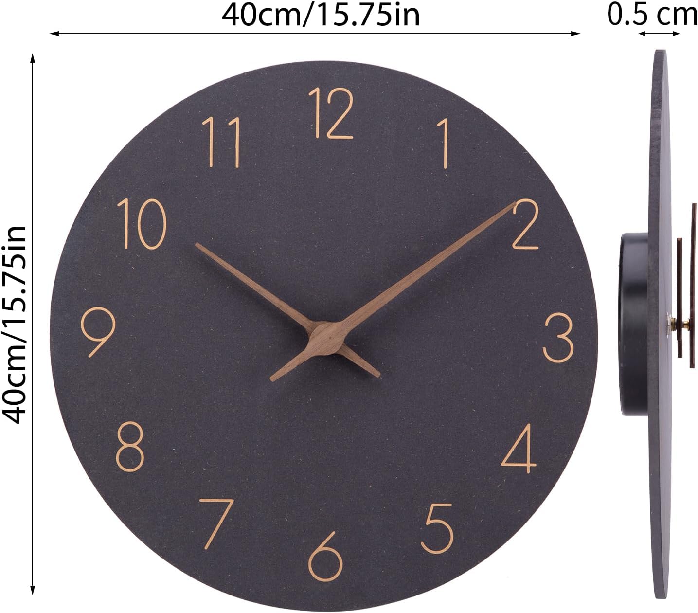 Detalle de ACCSHINE 1029611 MDF-wandklok 40 cm, stil met Romeinse cijfers
