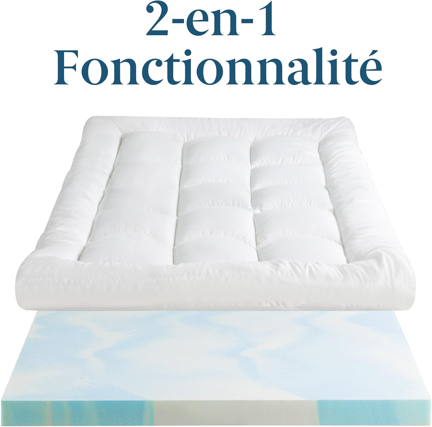 Detalle de Zinus Surmatelas 90x190 cm — mousse à flux d’air, 10 cm d’épaisseur, confort ergonomique