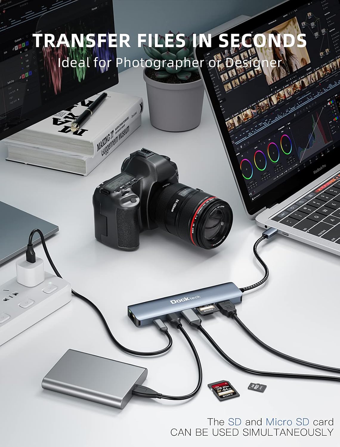 Detalle 2 de USB C Hub Dockteck 7-in-1 100W