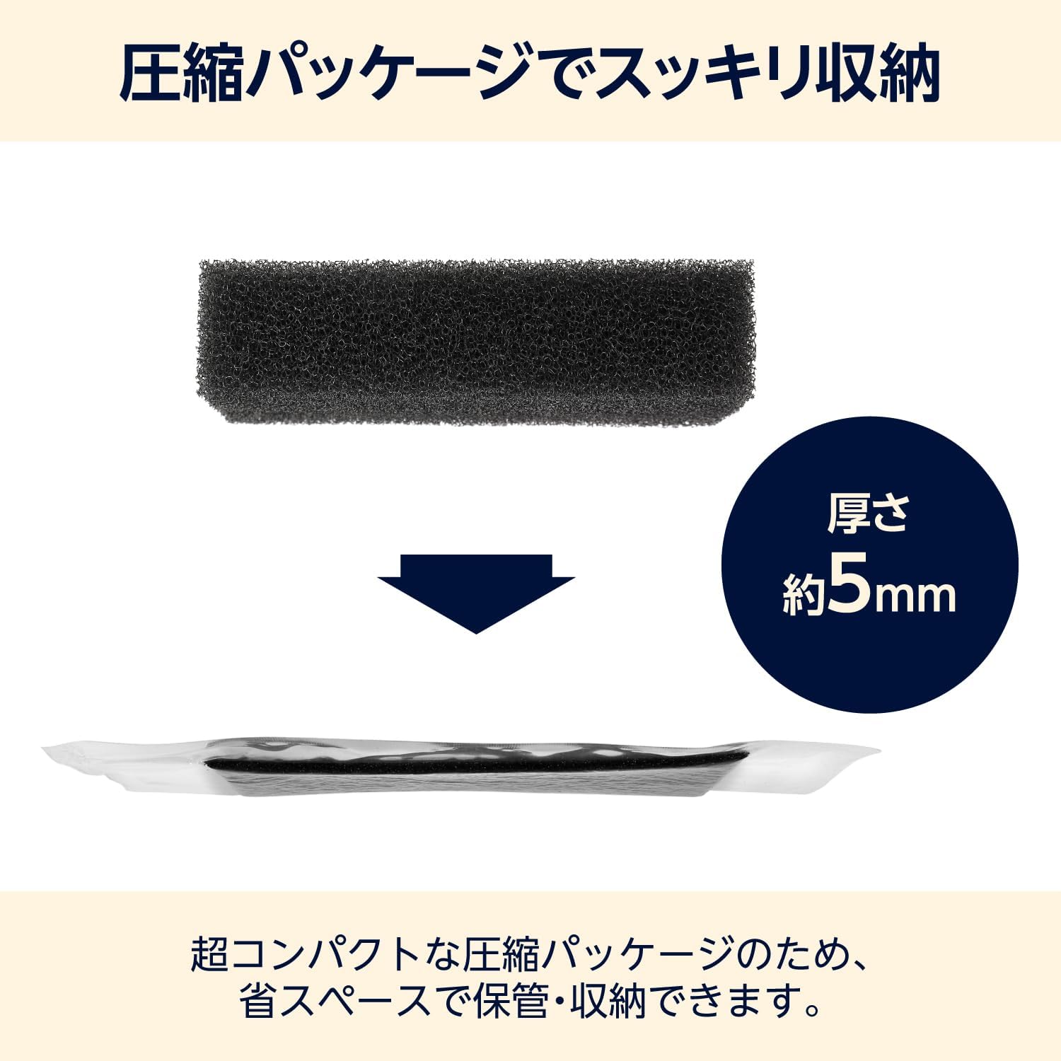 Detalle de by Amazon 圧縮タイプ食器用スポンジ ブラック 12個入|一層構造・ポリウレタン製