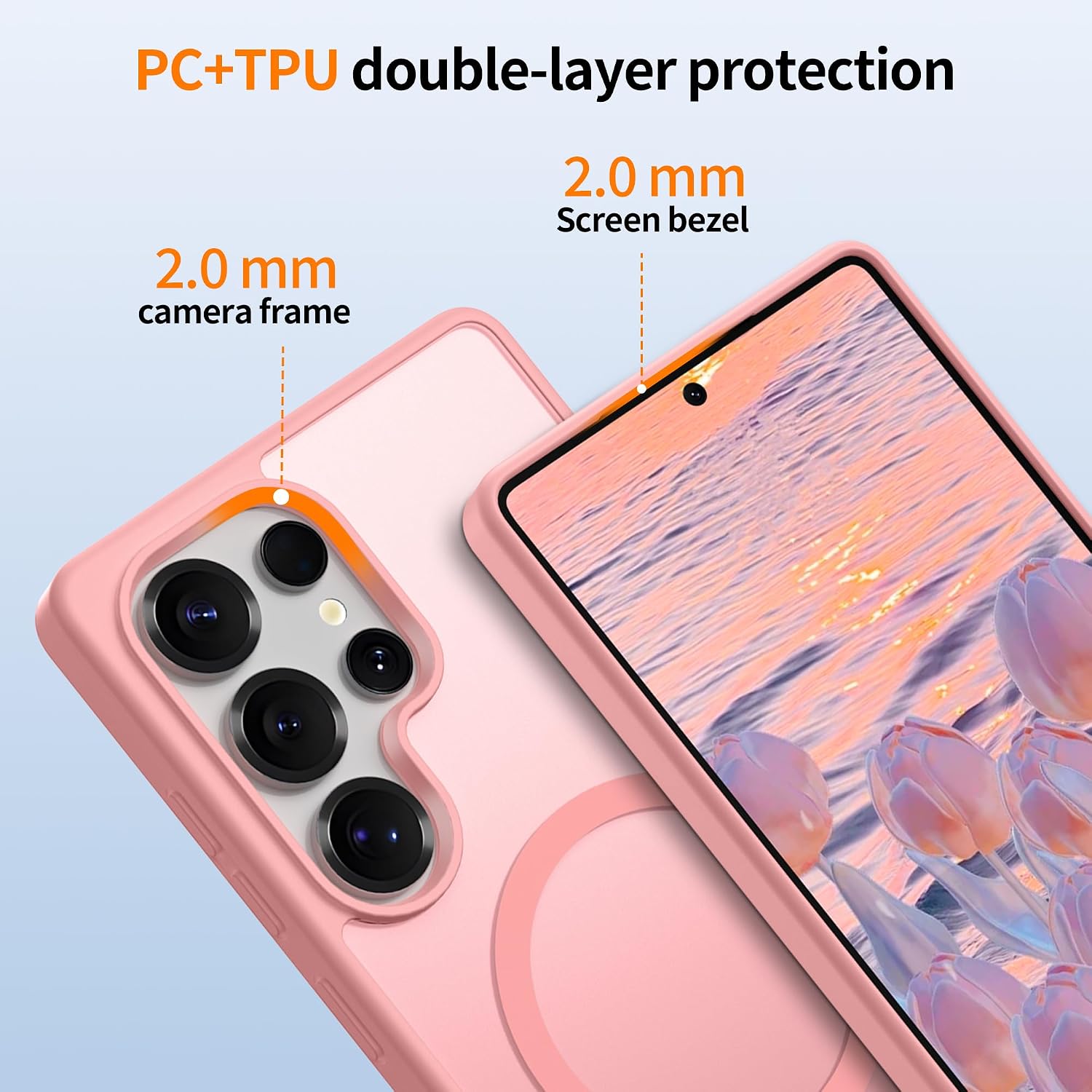 Thumbnail 3 de Jshru Magnetic Case for Samsung S25 Ultra – Slim Translucent with MagSafe, 2mm Camera Guard
