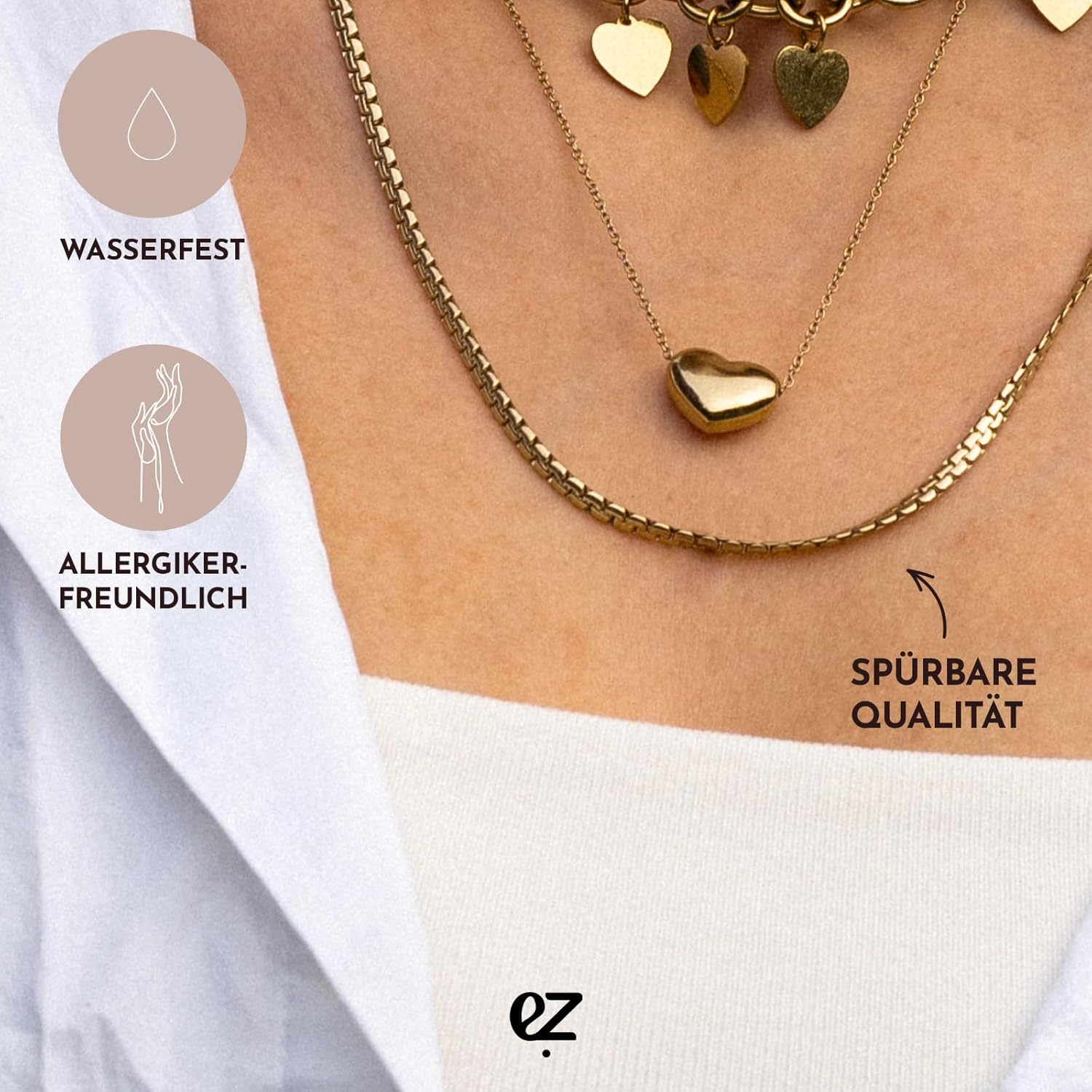 Thumbnail 2 de Echtzeit Damenkette – lange Collier- oder Y-Kette für Layering-Look, Edelstahl vergoldet