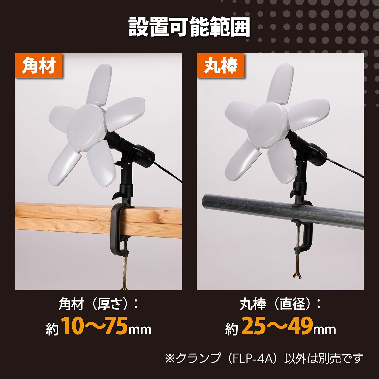Detalle de 高儀 EARTH MAN FLP-4A SAKUTO用アルミクランプ LEDクリップライト取付用