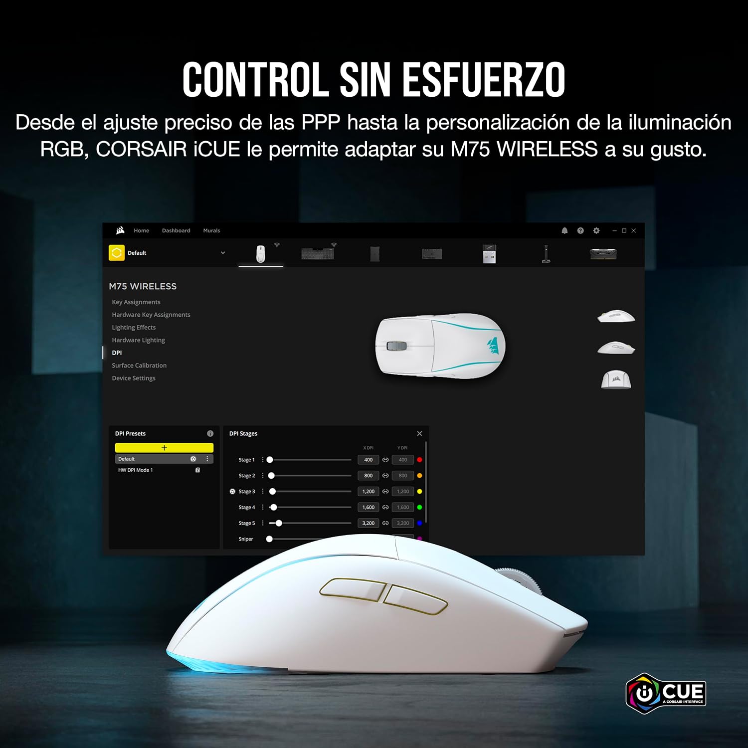 Thumbnail 7 de Corsair M75 Wireless RGB Ratón Ligero para Juegos
