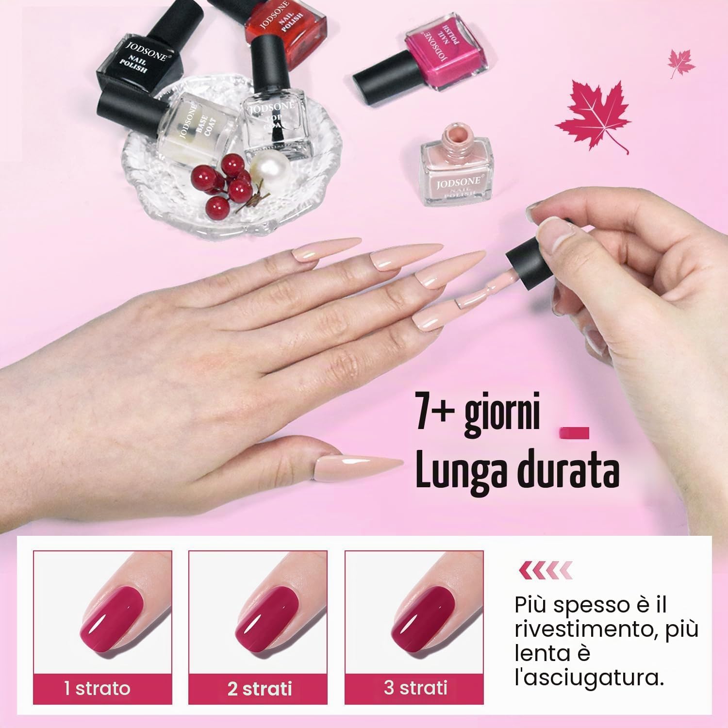 Detalle de JODSONE Set Smalto 12 Pezzi con Base e Top Coat – asciugatura rapida, finitura professionale