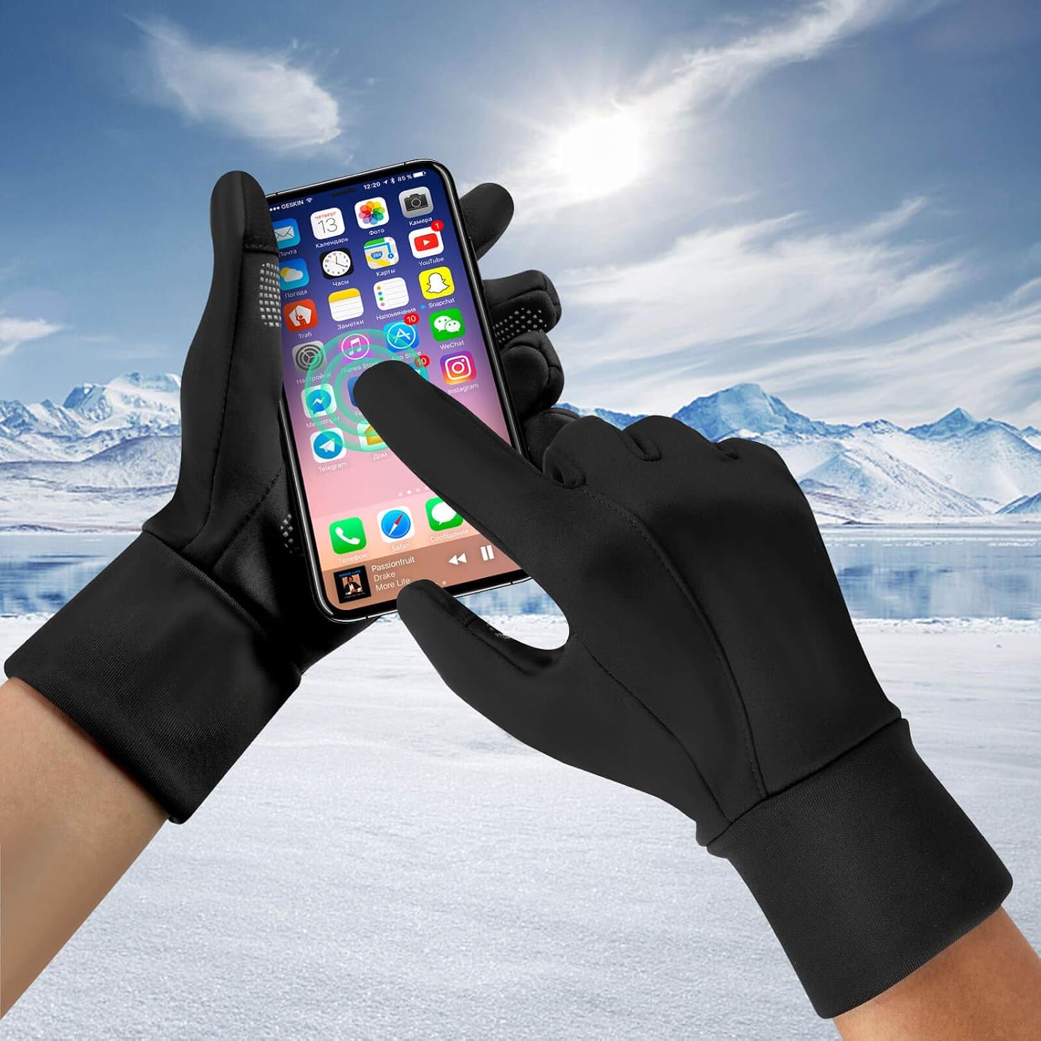 Detalle 2 de FanVince Winter Gloves for Cycling and Running, Touchscreen, Water-Resistant