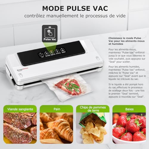 Detalle de Bonsenkitchen Machine Sous Vide Alimentaire VS2000 – Kit 5 Sacs