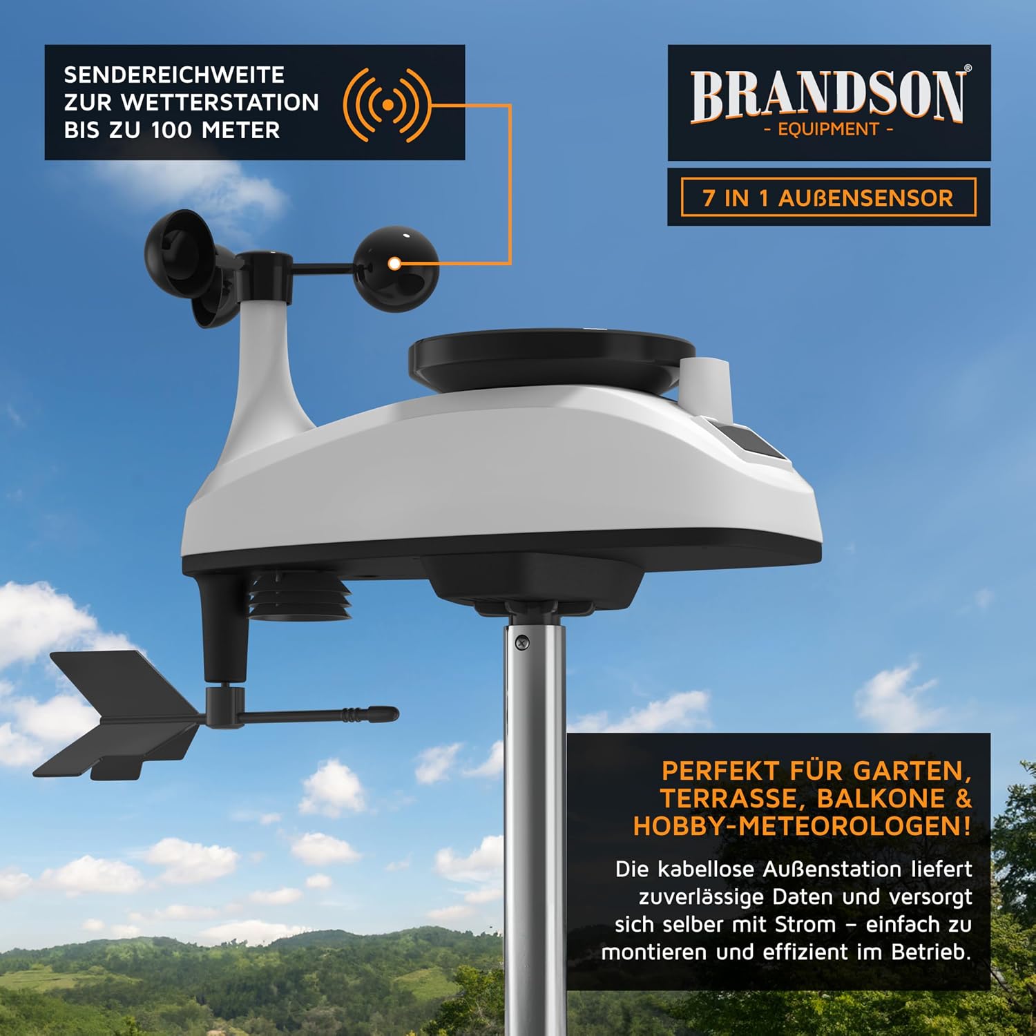 Thumbnail 5 de Brandson WLAN Wetterstation mit 7-in-1 Sensor