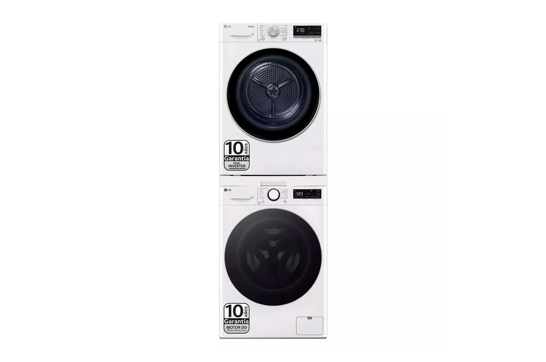 TORRE1009KG.SET.EEES.C Torre de lavado blanca 10 kg, 1.400 rpm