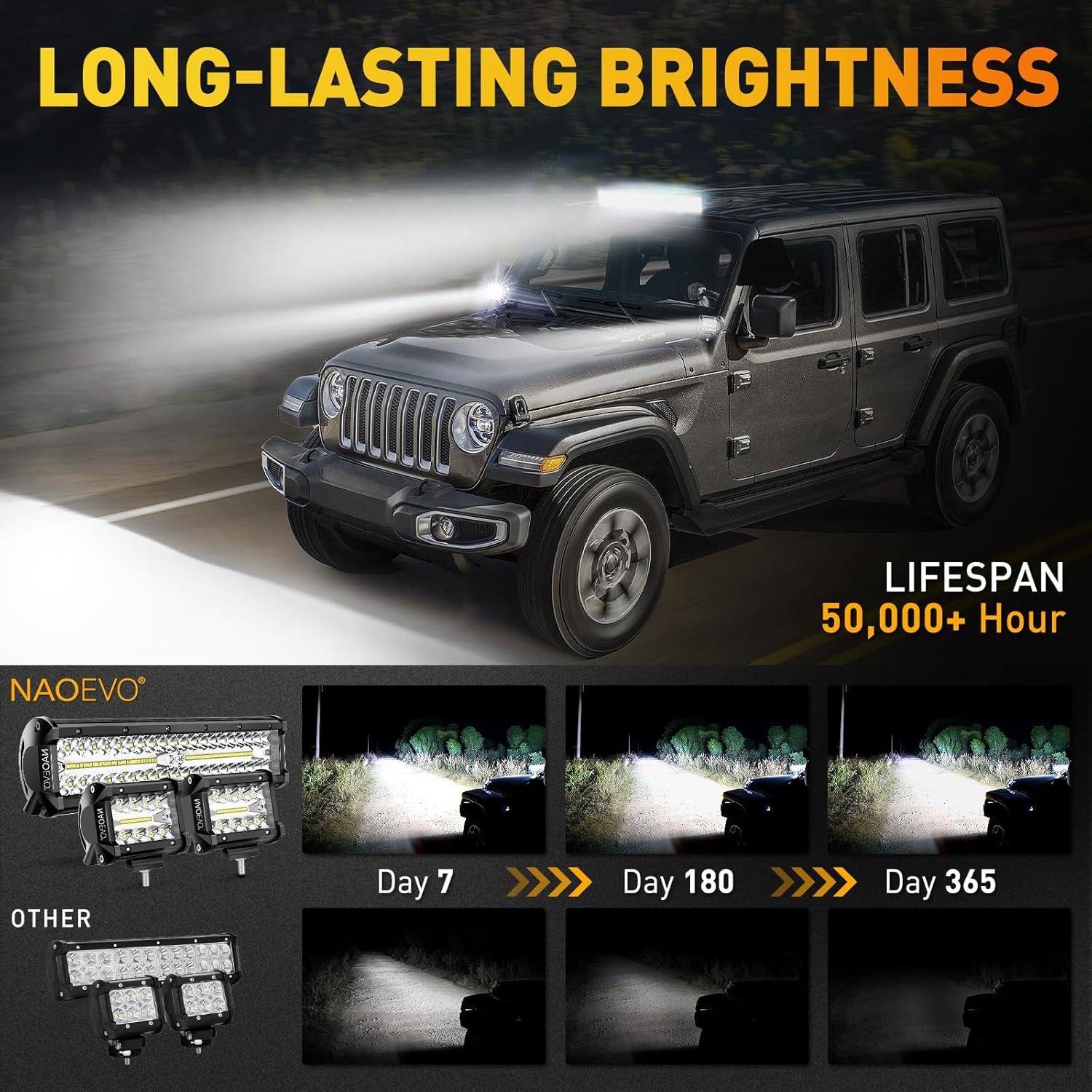 Thumbnail 5 de NAOEVO 12Inch LED Light Bar 420W
