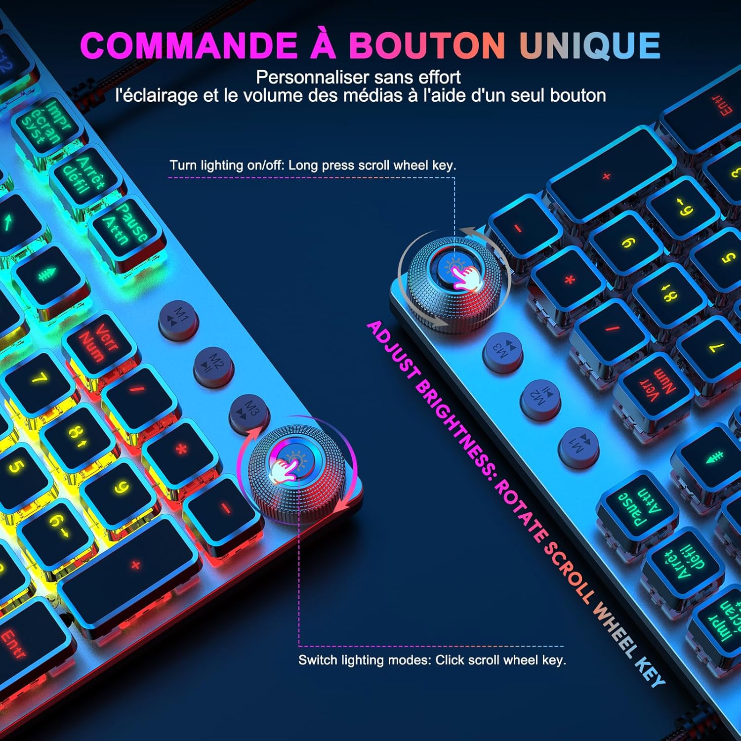 Thumbnail 3 de TECURS Clavier Gaming Mécanique – Clavier Gamer programmable avec Repose-Poignet Magnétique