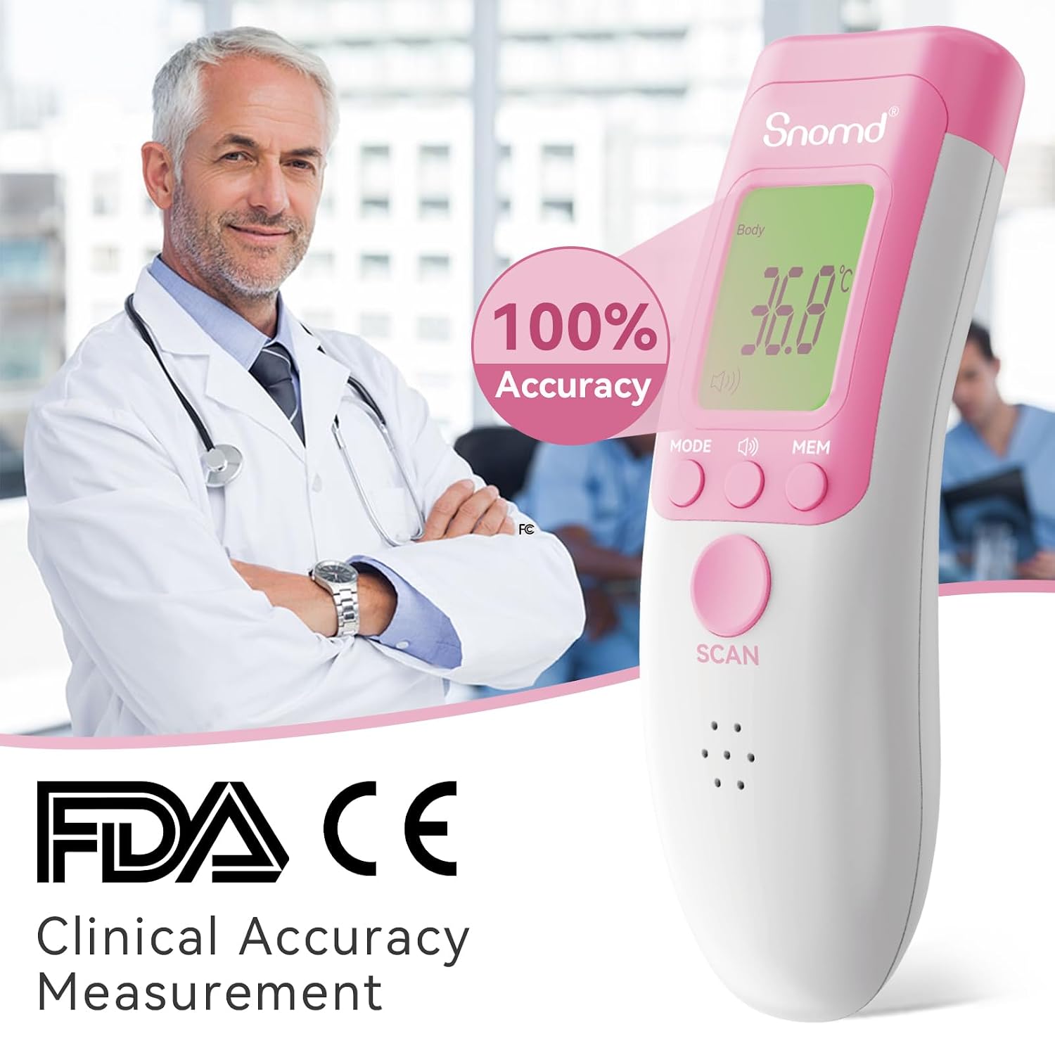 Thumbnail 4 de Snomd JXB-183 Non-Contact Infrared Thermometer, 3 Modes and Mute