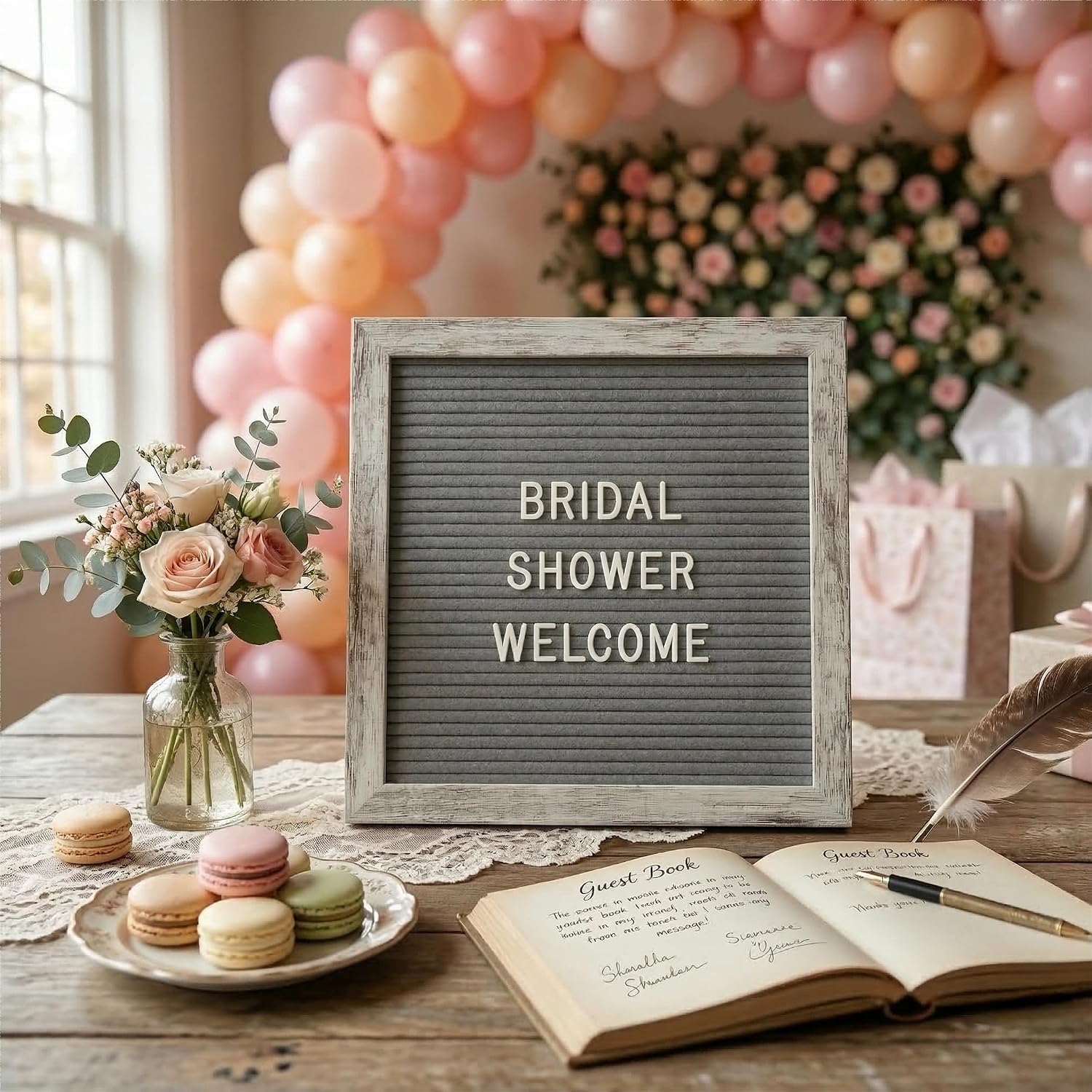Detalle 2 de Changeable Felt Letter Board 25x25cm Gray felt