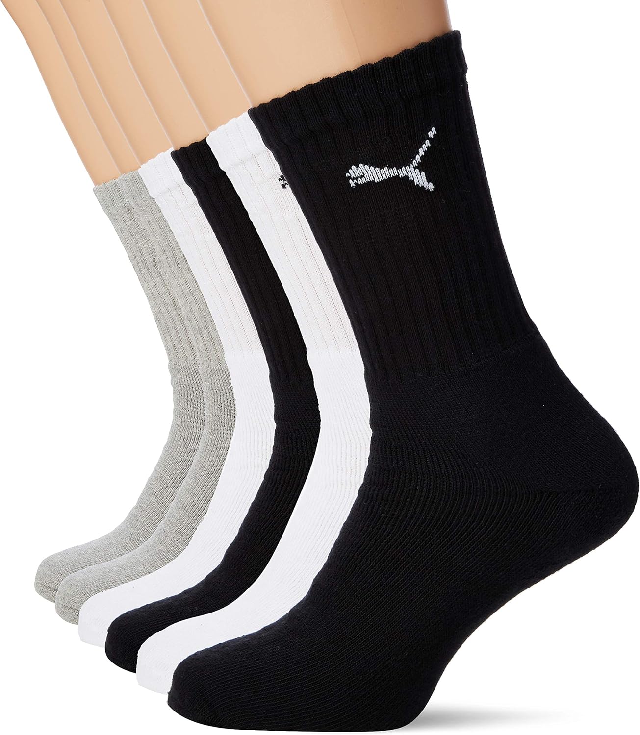 Detalle de Puma Sneakersocken Pacco da 3 Paia, Azzurro/Bianco/Blu Marino – Comfort e Stile Unisex