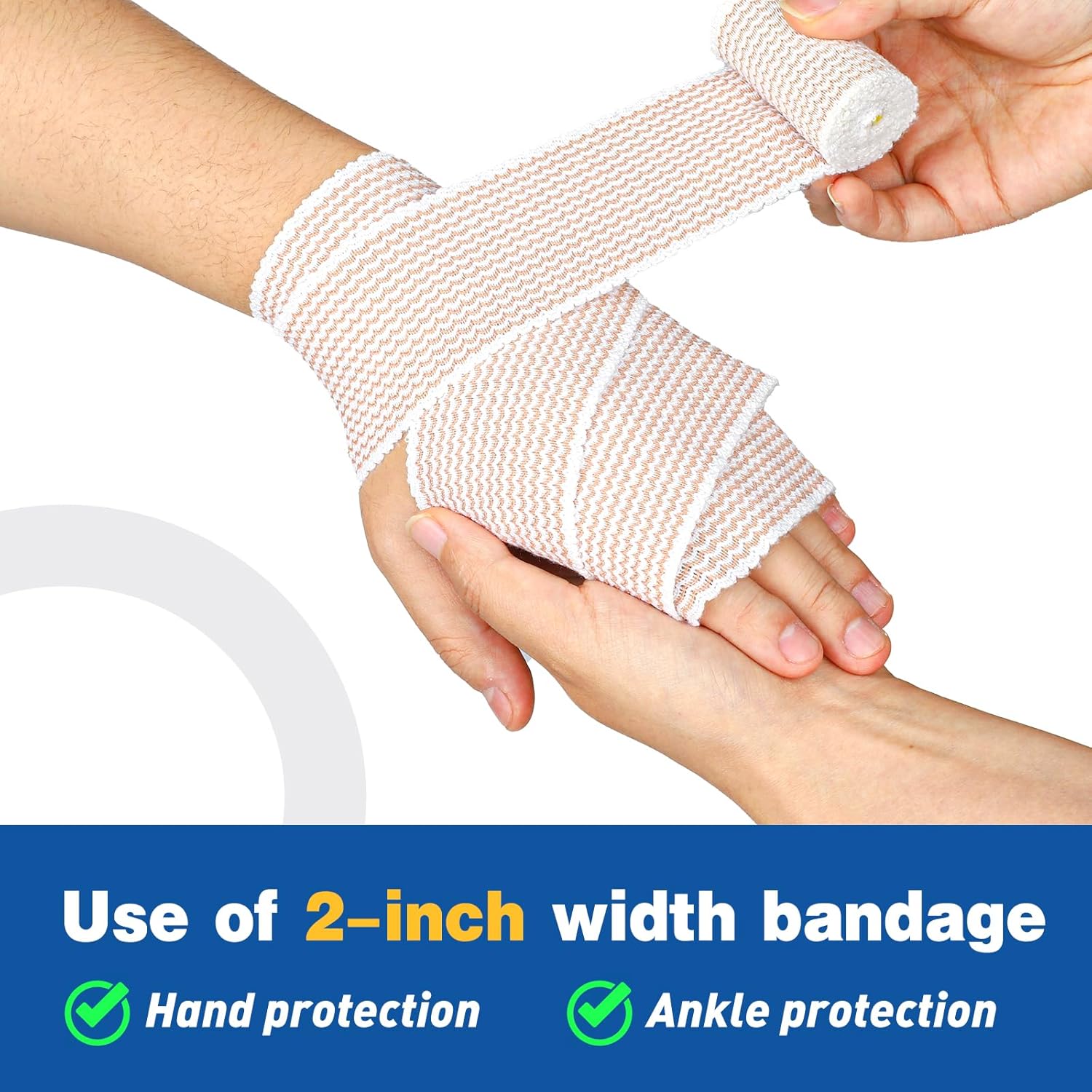 Detalle 2 de AZEN Premium 8-Pack Elastic Bandage Wraps, Latex-Free, Four Widths