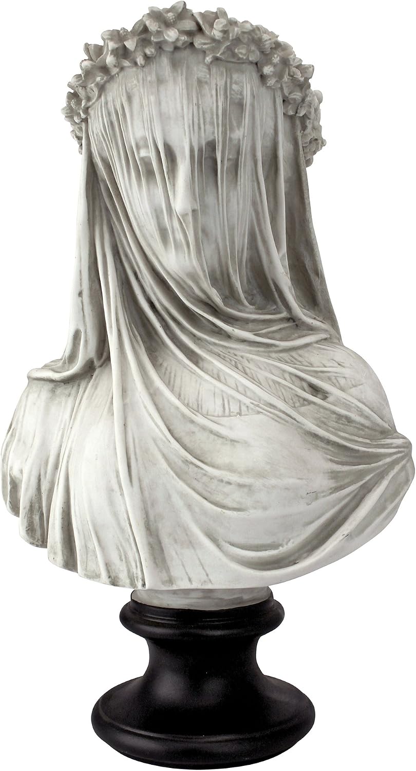 Detalle de Design Toscano NG31524 – zawoalowane popiersie panny młodej z żywicy, 35,5 cm
