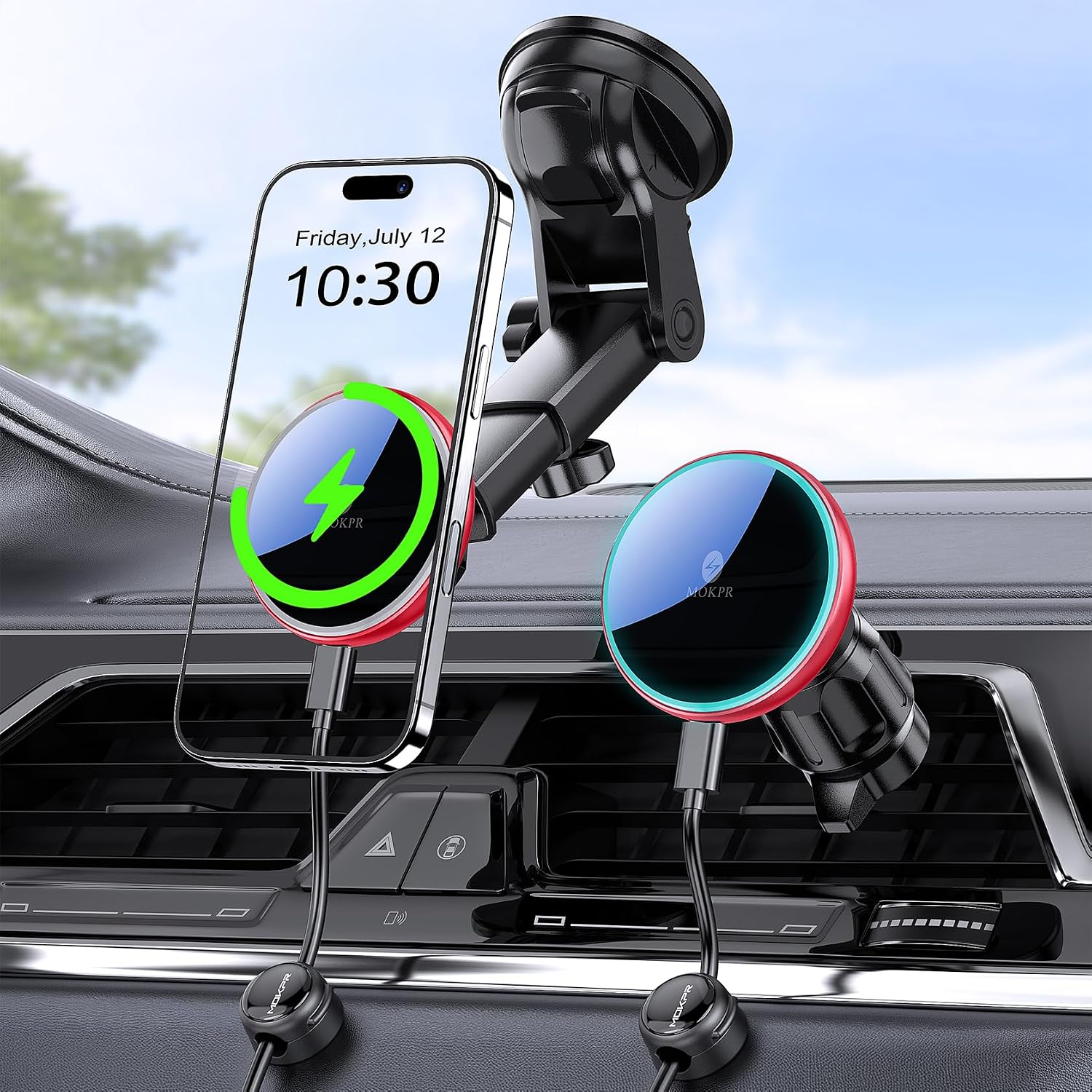 Thumbnail 6 de MOKPR MagSafe-Autohalterung mit Ladefunktion (15 W) für iPhone 16/15/14/13/12