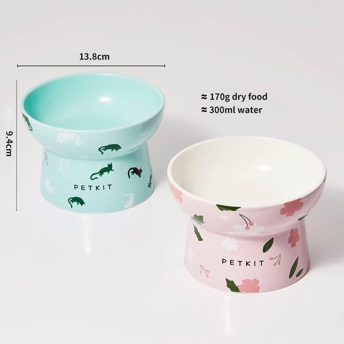 Detalle de PETKIT Raised Cat Bowl: Ceramic Elevated Feeding Dish for Comfort and Hygiene
