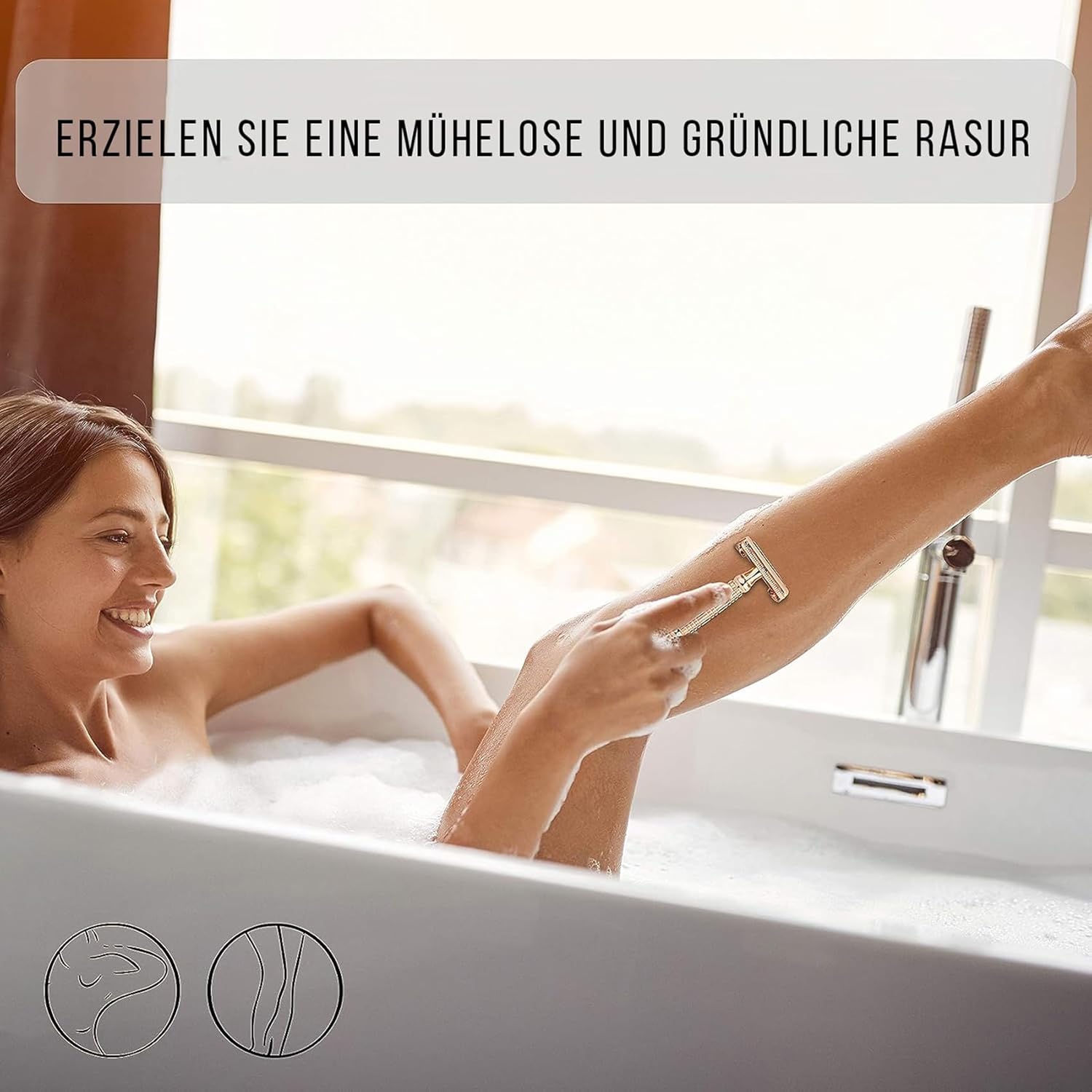 Thumbnail 1 de Kanzy Rasierhobel Butterfly aus Edelstahl – Damen & Herren Sicherheitsrasierer für Doppelkante-Klingen