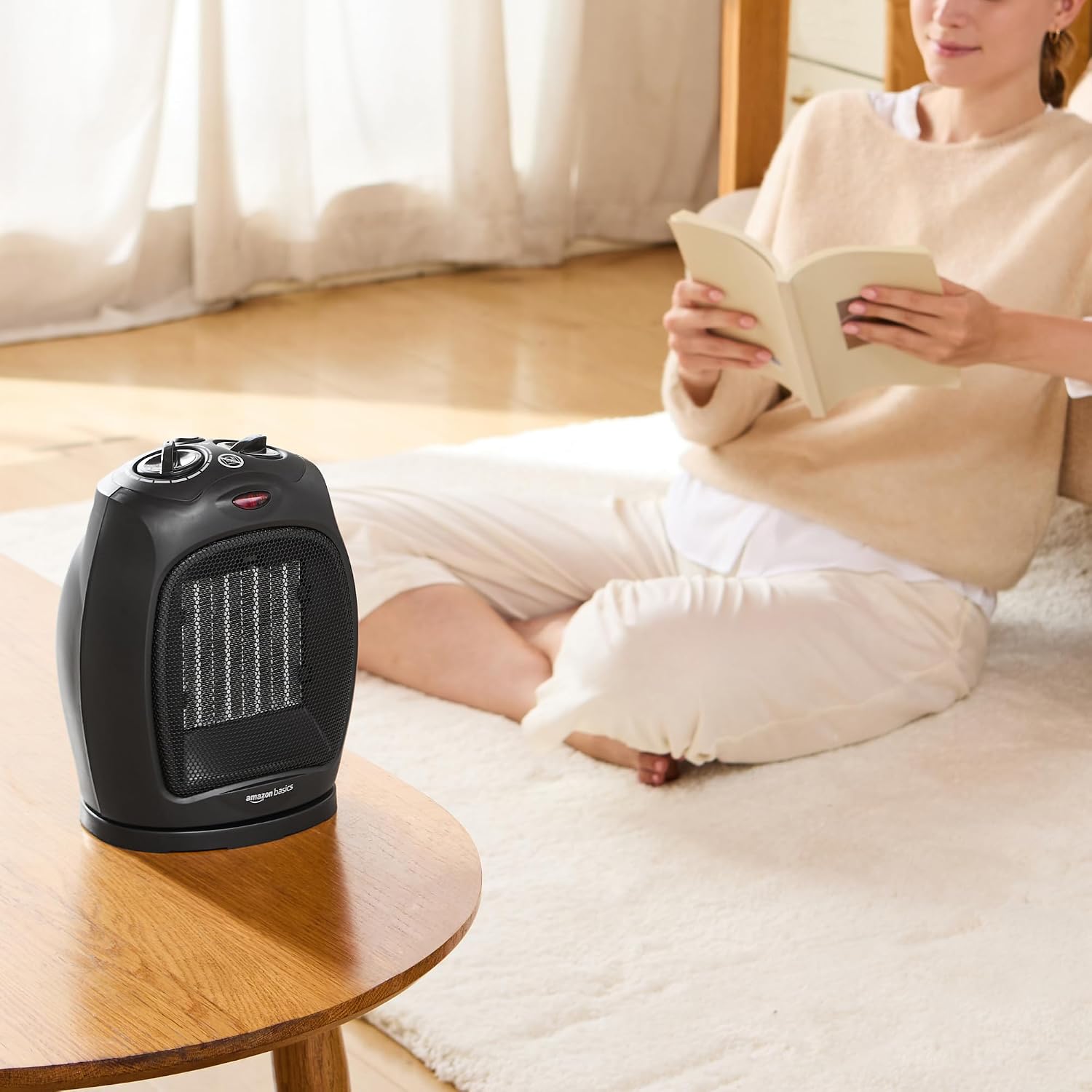 Thumbnail 6 de Amazon Basics Termoventilatore oscillante in ceramica 1800 W con termostato regolabile – Nero