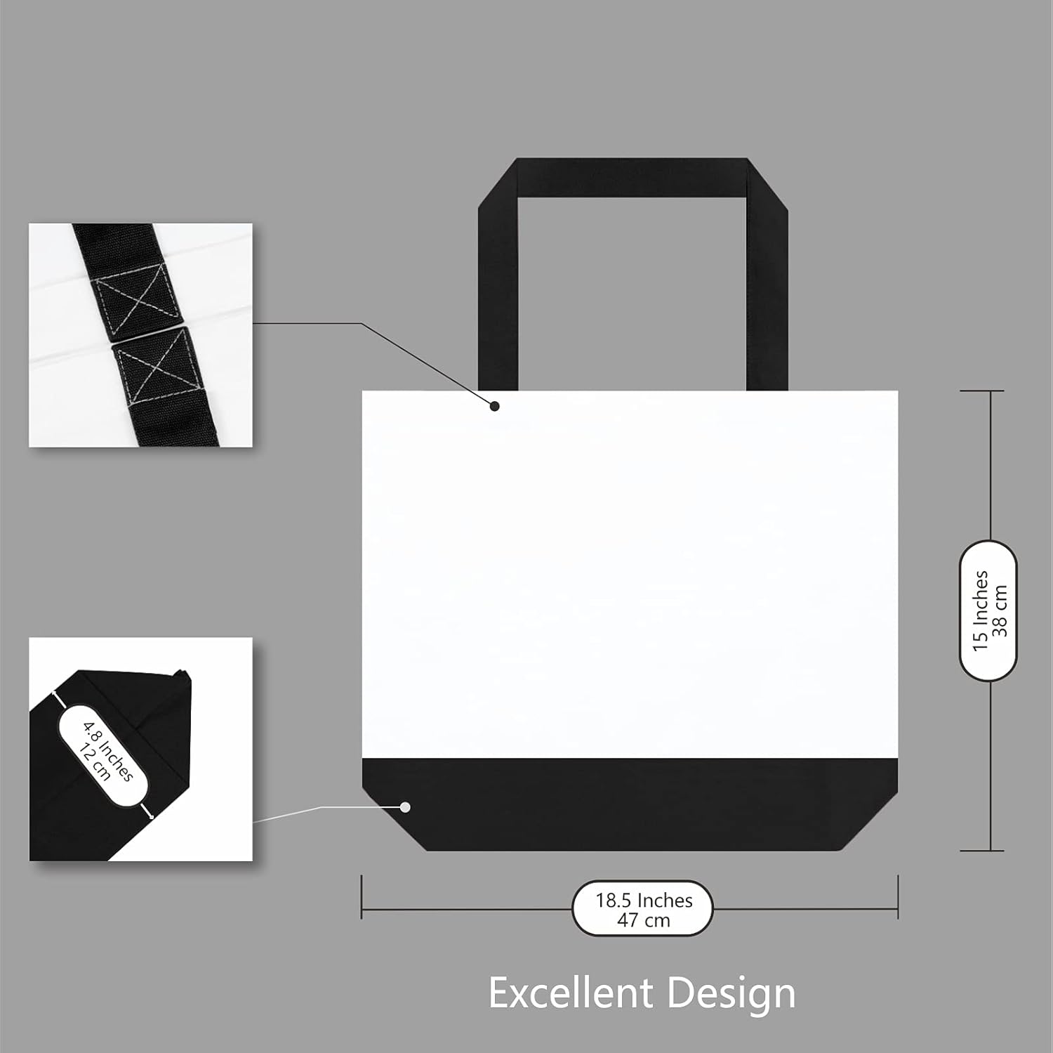Thumbnail 4 de TOPDesign 12-Pack Large 12oz Cotton Canvas Tote Bags
