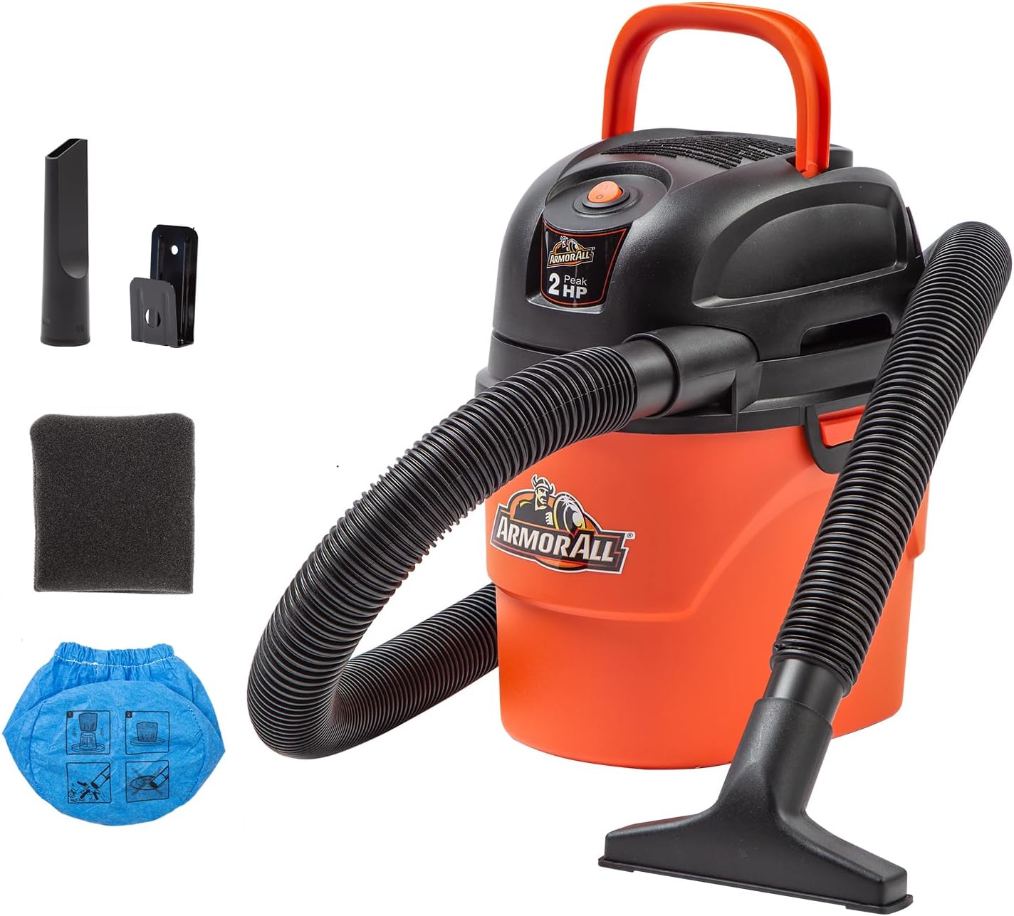 Detalle de Armor All AA155 Portable Wet/Dry Vacuum, 1.5-Gallon, 2 Peak HP