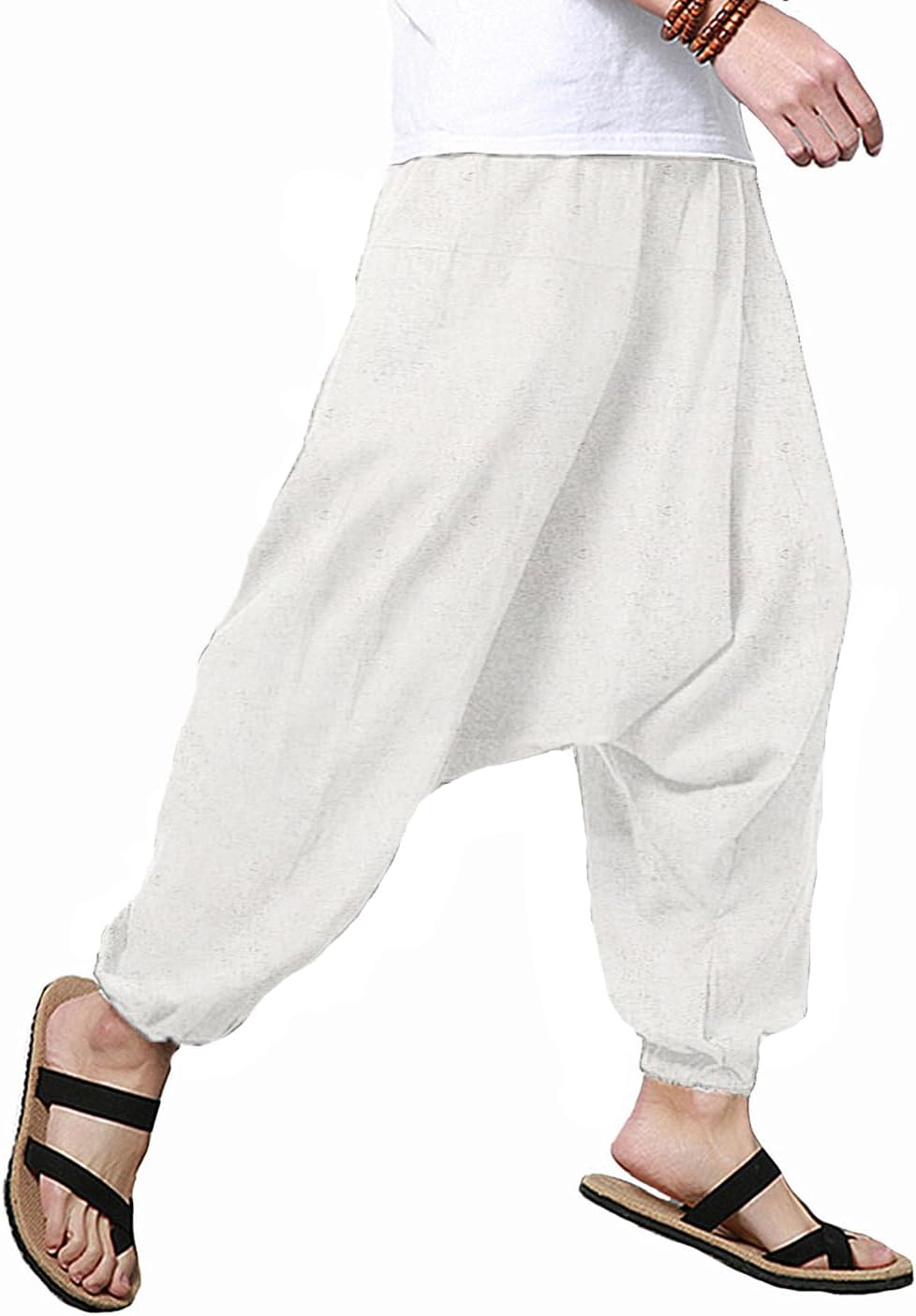Thumbnail 1 de perdontoo Mens Casual Harem Pants Fancy Print Wide Leg Baggy Trousers