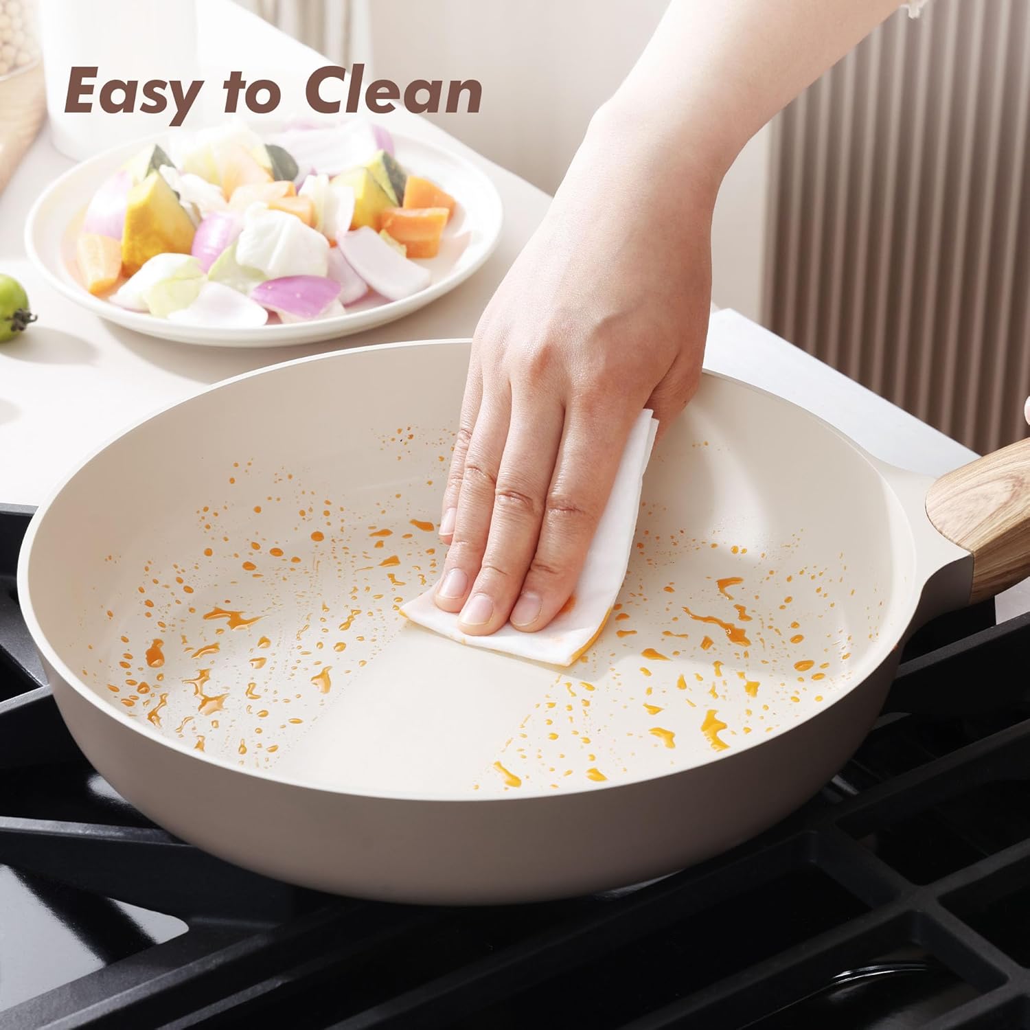 Thumbnail 6 de SENSARTE 9.5-Inch Ceramic Nonstick Frying Pan with Lid (Induction Compatible)