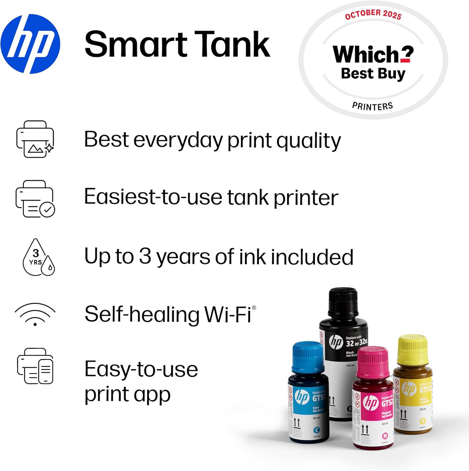 Detalle de HP Smart Tank 5105 All-in-One Wireless Printer (Print, Scan, Copy) – Refillable ink tank