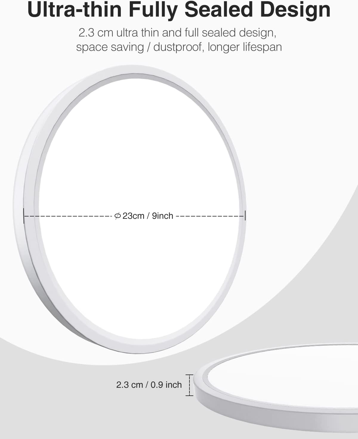 Thumbnail 1 de Slochi 2 Pack Bathroom Ceiling Lights – Ultra-Thin 2050LM Round LED Flush Mount (Ø22cm, 6500K, 150W Equivalent) waterproof
