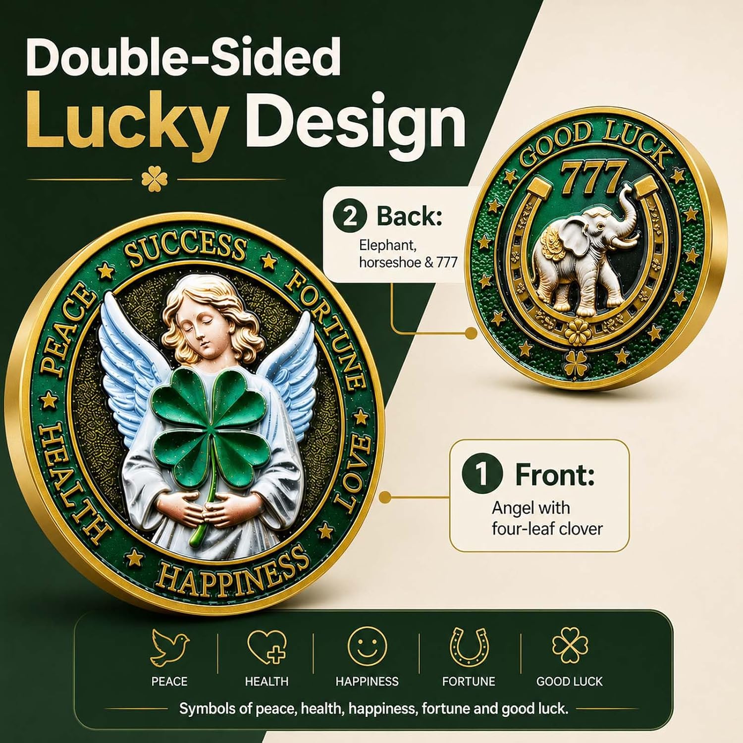 Detalle de Disabeki Lucky Coin, 1.77-Inch