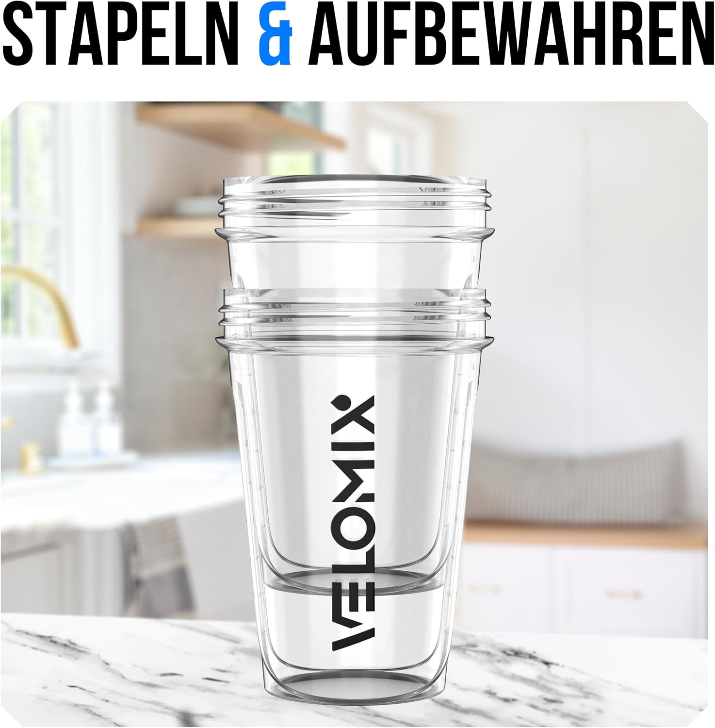 Thumbnail 5 de VELOMIX 2er-Set Eiweiß-Shaker (600 ml) – auslaufsicher, BPA-frei, spülmaschinengeeignet