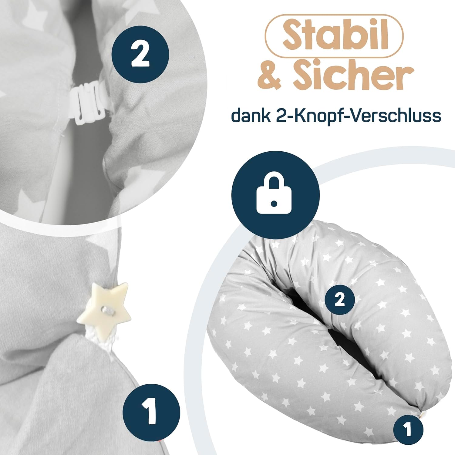 Thumbnail 2 de Baby's Stillkissen XXL 190cm Schwangerschaftskissen