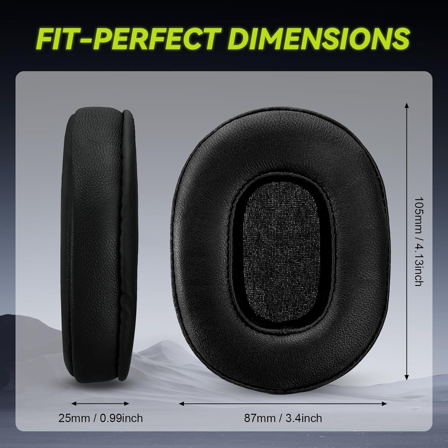 Thumbnail 1 de Aurivor coussinets en cuir véritable pour casques Audio-Technica ATH MSR-7 et séries M50X/M40X/M30X/M20X