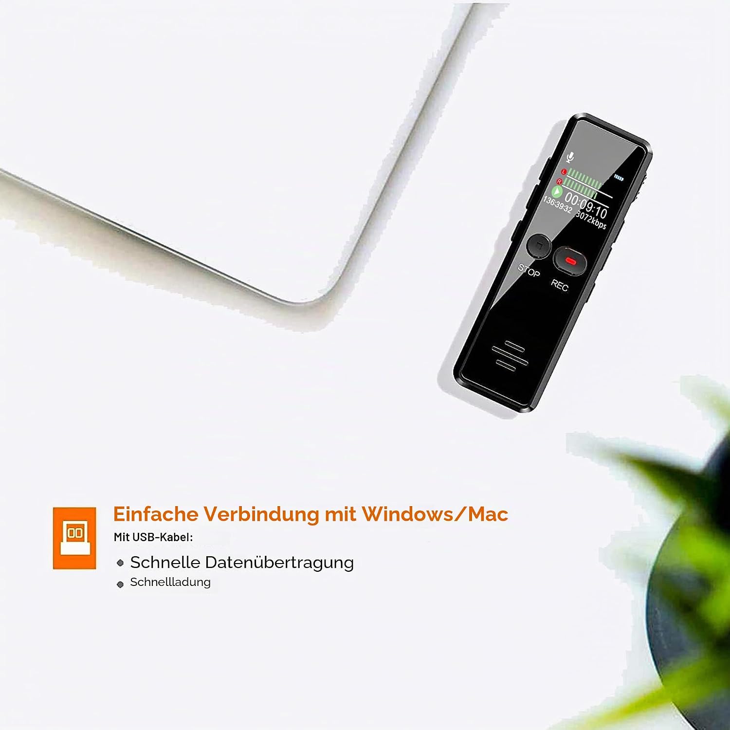 Thumbnail 5 de Liebssen Digitales Diktiergerät 1536 kbps – kompakter Begleiter für Vorträge, Vorlesungen und Interviews (V90-64G)