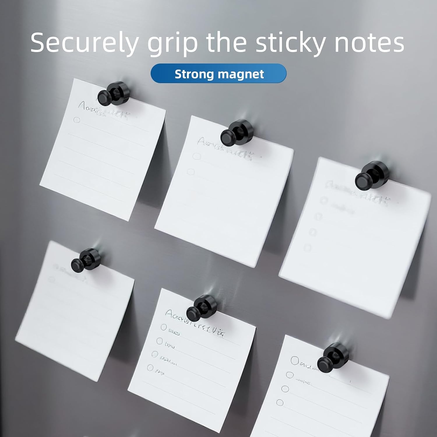 Detalle de Kimsky 24 Magnete für Magnettafel & Whiteboard – Neodym-Kegelmagnete schwarz inkl. Aufbewahrungsbox