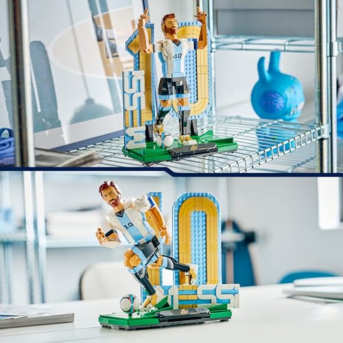 Detalle de LEGO Editions Lionel Messi: Leyenda del Fútbol – Maqueta 3D de Figura y dos poses