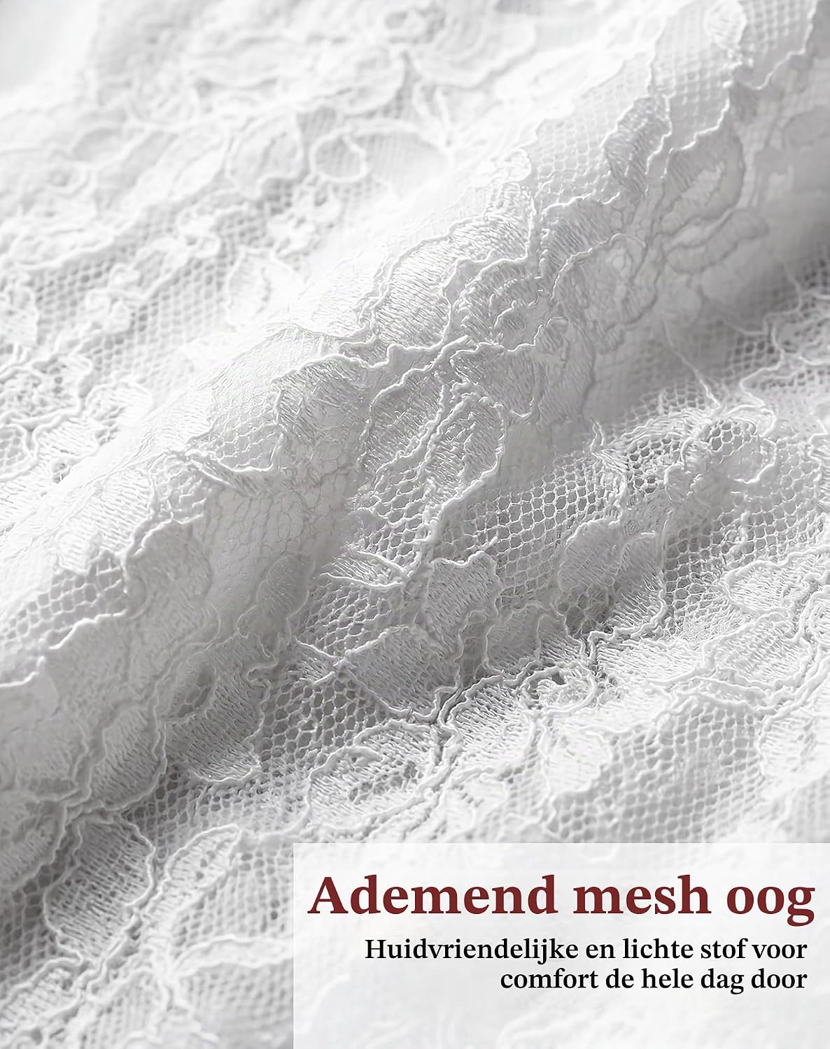 Thumbnail 5 de ZHAOCAI dirndlblouse voor dames met transparante kant en halflange mouwen